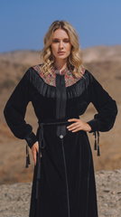 caftan-long-franges-tenue-traditionnelle-moderne-chic-noir-black-kaftan-broderie-embroidery