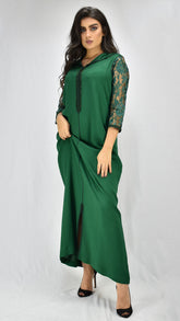 djellaba-dentelle-jellaba-lin-vertRoyal-ocaftan-perles-moderne-chic-prestige-glamour-classe