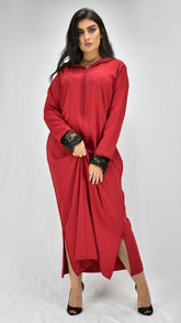 djellaba-jellaba-caftan-rouge-vif-ocaftan-jellaba moderne-2021-chic-prestige-glamour-classe