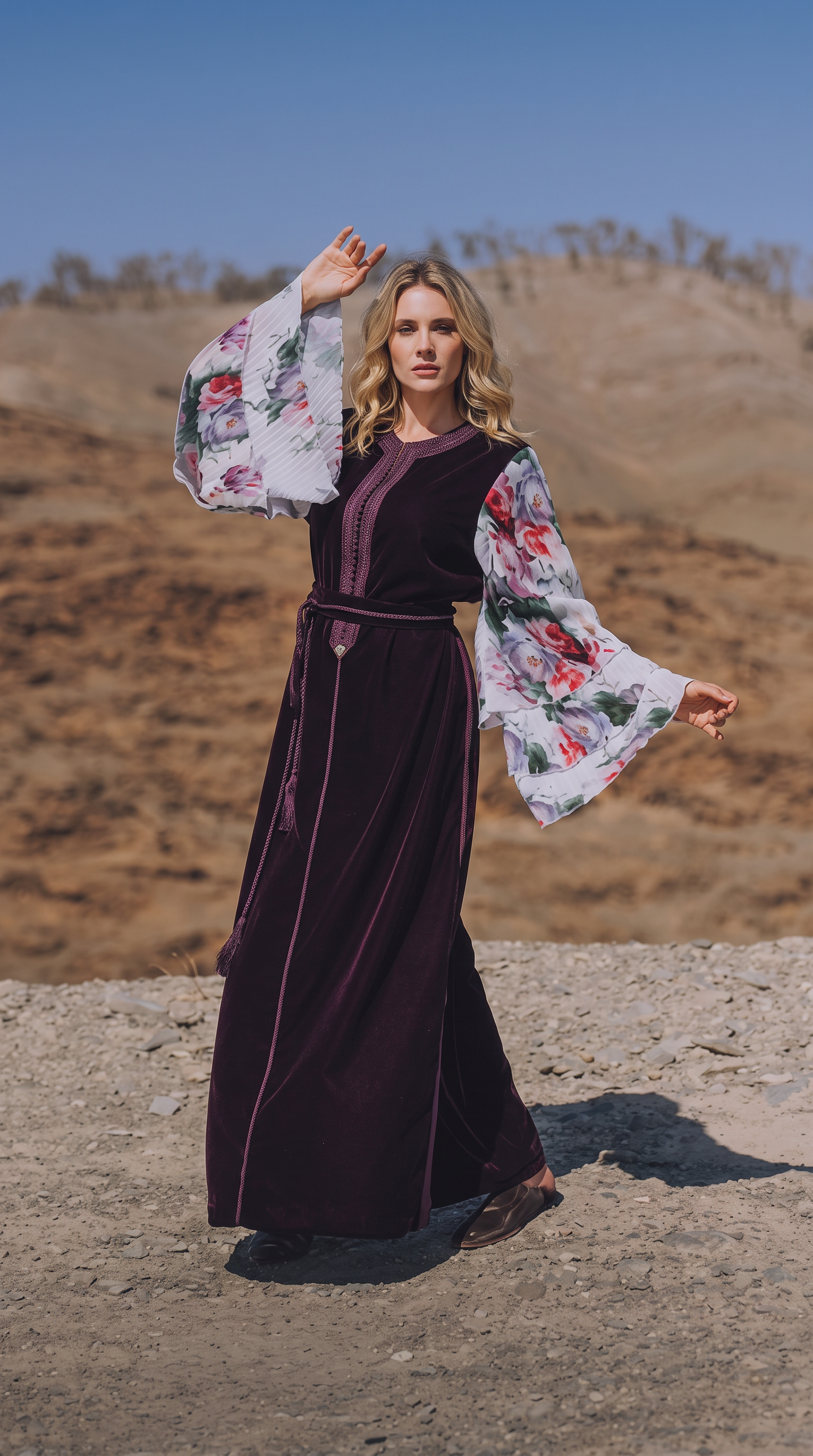 caftan-manches-boufe-chic-modern-aubergine-mauve