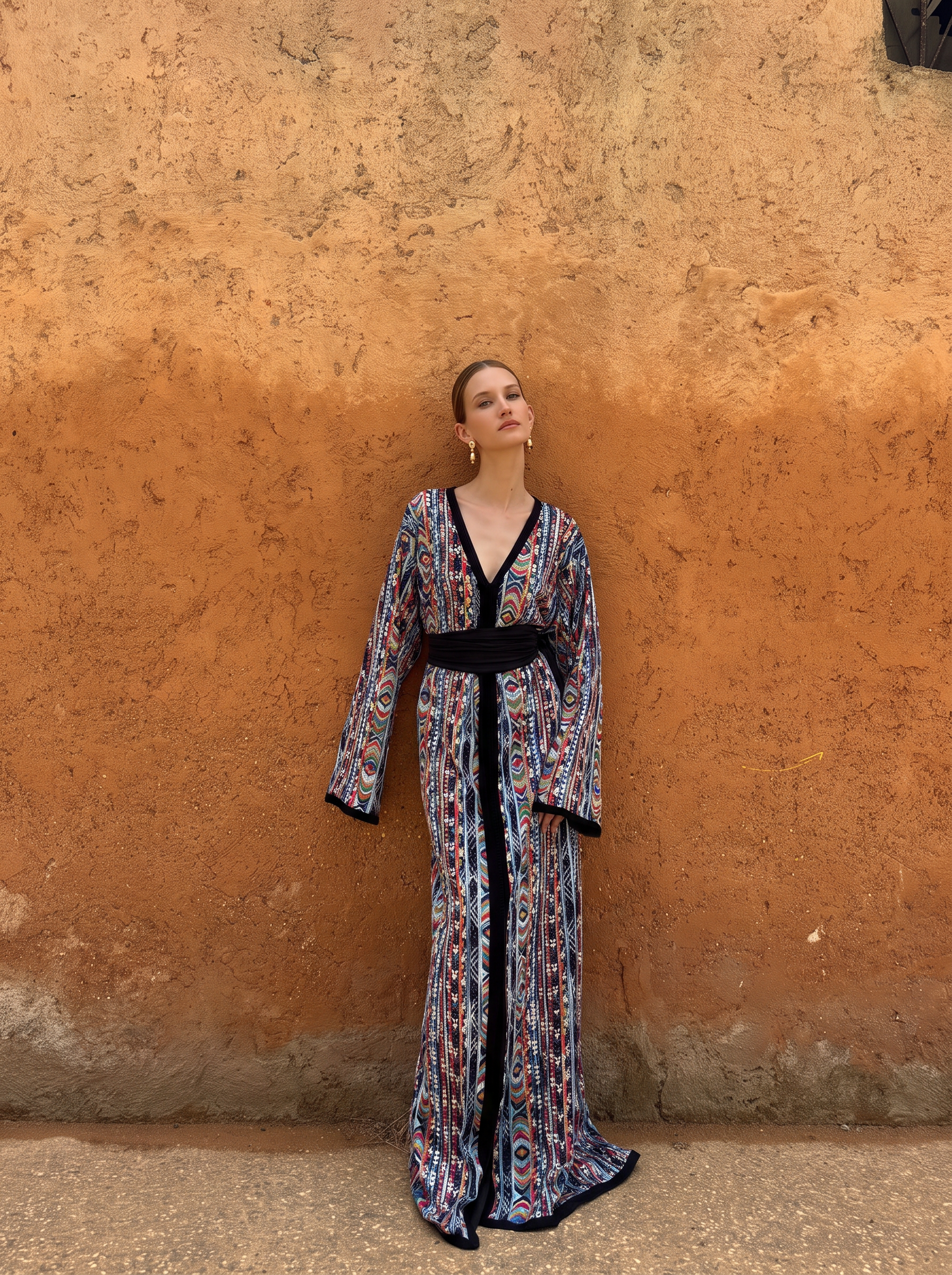 caftan-moderne-hdour-maroc-faitmain-tule-berchman-broderie-noir-handmade-ocaftan-moderne-chic-prestige-glamour