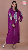 Djellaba-faitmain-berchman-broderie-handmade-violet-purple-hautecouture-ocaftan-crepedesoie-silkcrepe-embroidery-jellabamoderne-chic-prestige-glamour