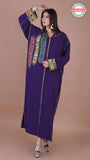 Djellaba-mekhzania-fait main-berchman-broderie-mauve-purple-haute couture-ocaftan-crepe de soie-silk crepe-embroidery-jellaba moderne-chic-prestige-glamour