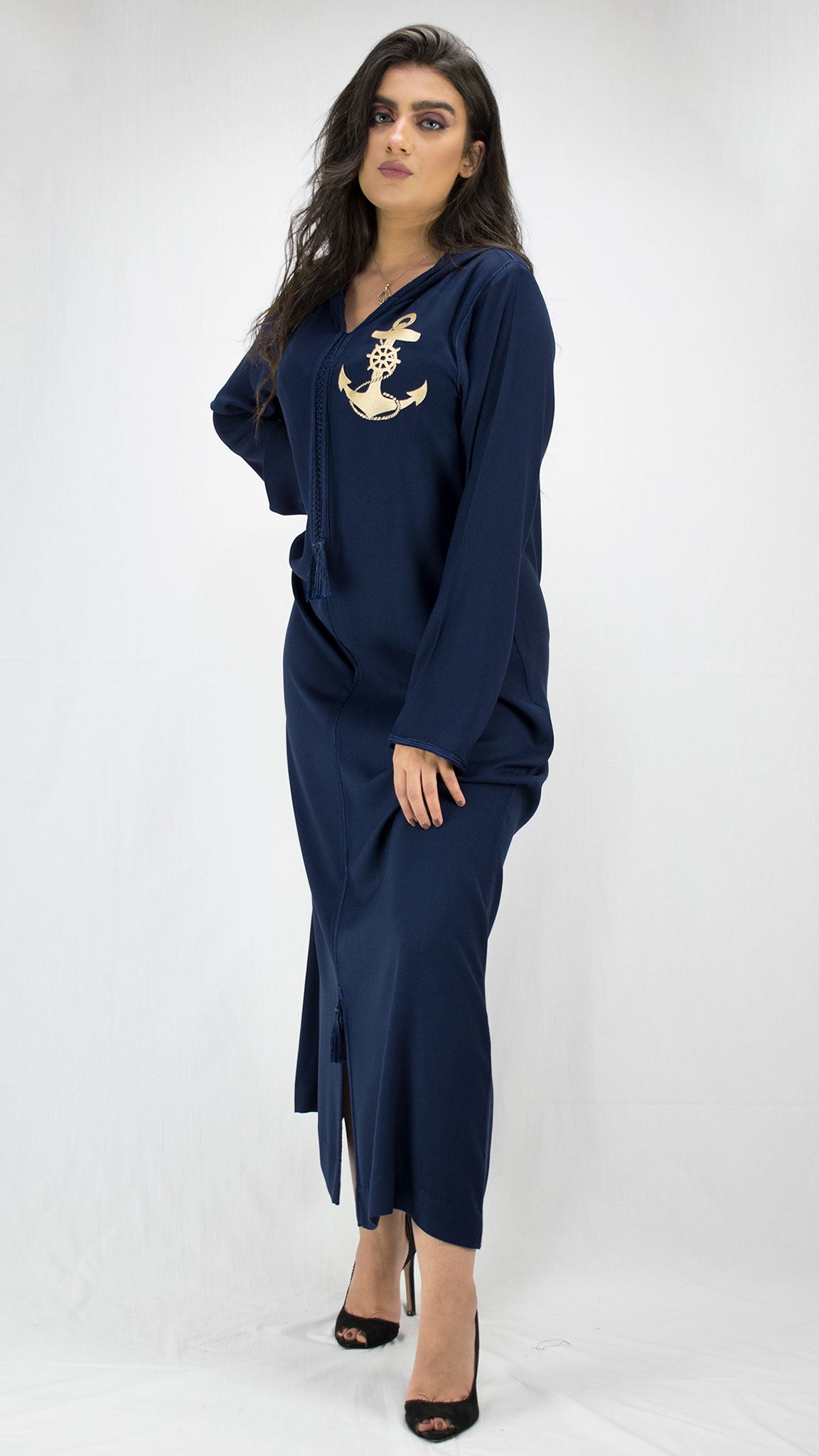 djellaba-ancre marin-lin-bleu roi-ocaftan-broderie-jellaba moderne-2021-chic-prestige-glamour-classe