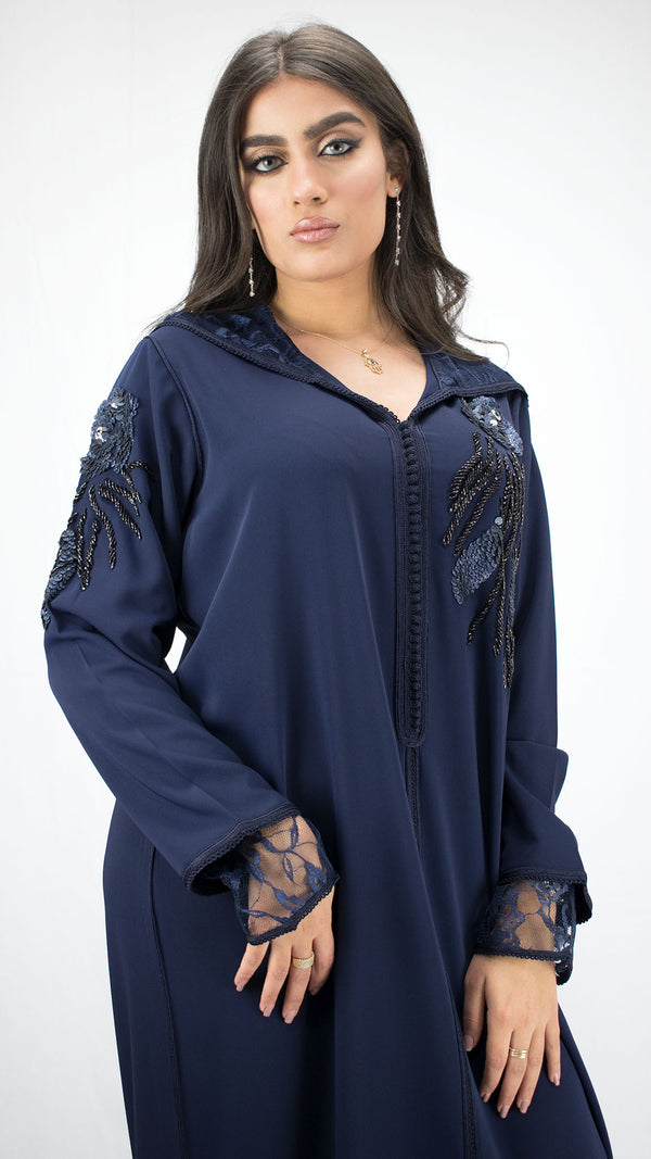 djellaba-bleumarine-dentelle-mouzouna-crepedesoie-moderne-chic-classe-prestige-jellaba2020
