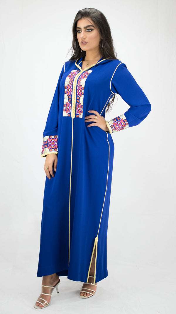 djellaba-bleuroi-ocaftan-crepedesoie-broderie-jellabamoderne-2020-chic-prestige-glamour-classe
