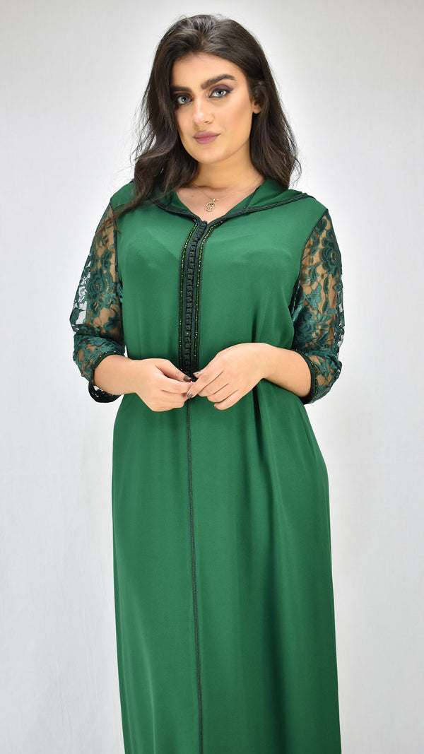 djellaba-dentelle-jellaba-lin-vertRoyal-ocaftan-perles-moderne-chic-prestige-glamour-classe