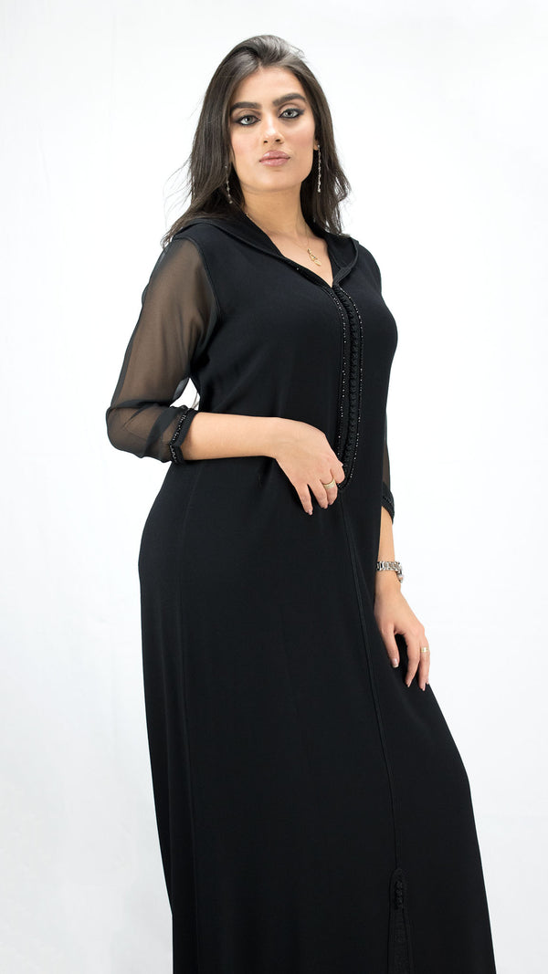djellaba-ete_lin-mousseline-noir-noire-ocaftan-jellabamoderne-2020-chic-prestige-glamour-classe