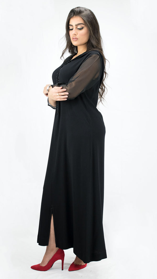 djellaba-ete_lin-mousseline-noir-noire-ocaftan-jellabamoderne-2020-chic-prestige-glamour-classe