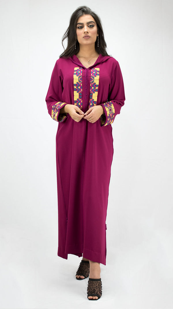 djellaba-fushia-roseindien-ocaftan-broderie-jellabamoderne-2020-chic-prestige-glamour-classe
