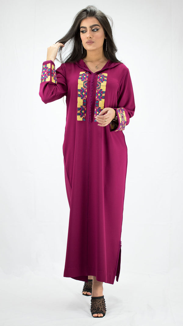 djellaba-fushia-roseindien-ocaftan-broderie-jellabamoderne-2020-chic-prestige-glamour-classe