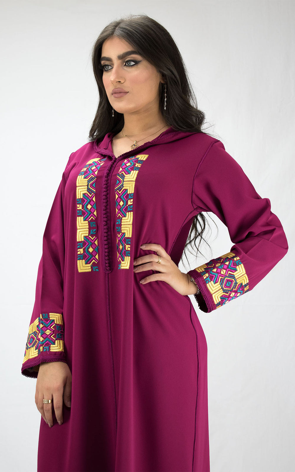 djellaba-fushia-roseindien-ocaftan-broderie-jellabamoderne-2020-chic-prestige-glamour-classe