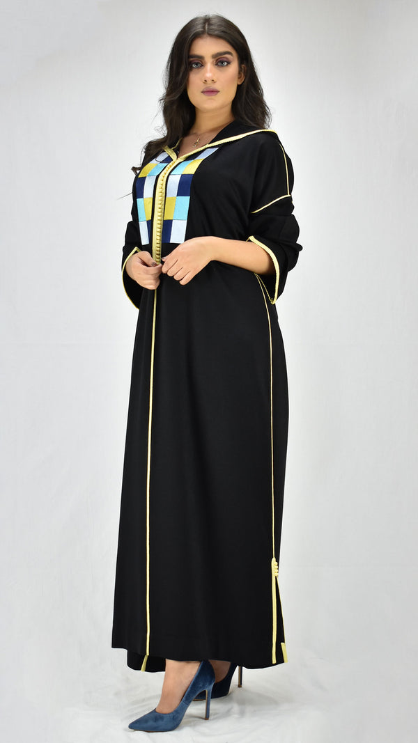 djellaba-jellaba-mekhzania-enligne-noir-noire-caftan-mlifa-broderie-motifgeometrique-jellabamoderne-chic-prestige-glamour-classy-fabulous-classe