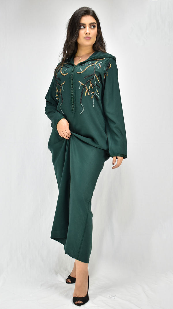 djellaba-jellaba-perles-crepe-vert-bouteille-femme-ocaftan-jellabamoderne-chic-prestige-glamour-classe-djellabahdour