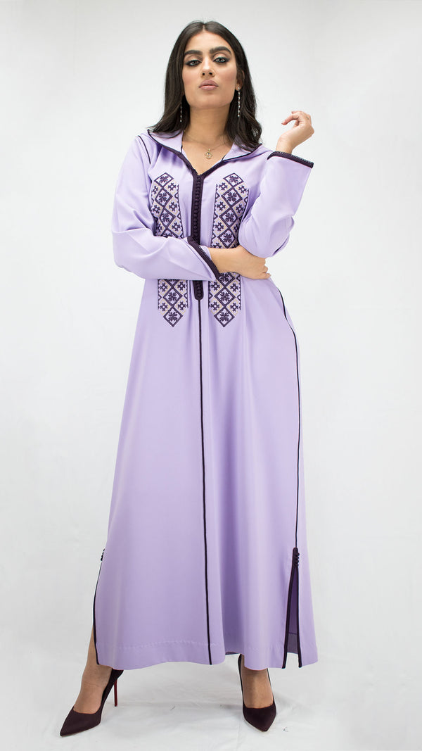 djellaba-mauvepastel-broderie-pointcroix-ocaftan-jellabamoderne-2020-chic-prestige-glamour-classe