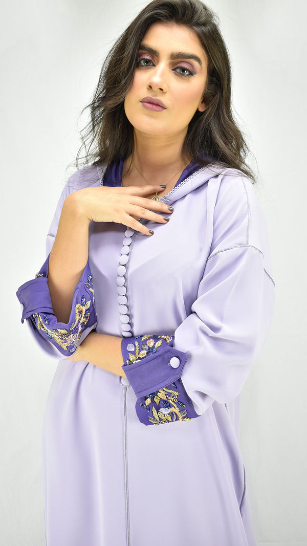 djellaba-mekhzania-crepe-jellaba-caftan-mauve pastel-bensouda-couture-ocaftan-jellaba moderne-chic-prestige-glamour-classe