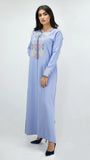 ocaftan-Caftan-moderne-bleuciel-traditionnelle-crepedesoie-maroc-fashion